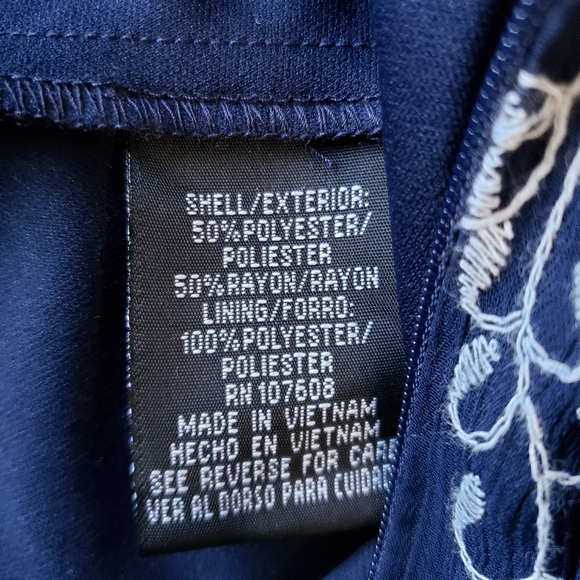 NWT Madison Leigh Floral Sheer Cutout Blue Dress - Picture 12 of 14